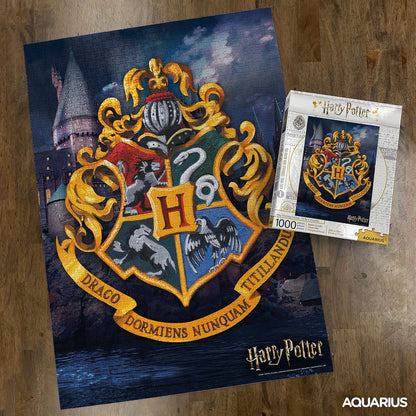 AQUARIUS 65347 Harry Potter Hogwarts Logo 1000 Piece Jigsaw Puzzle, Black