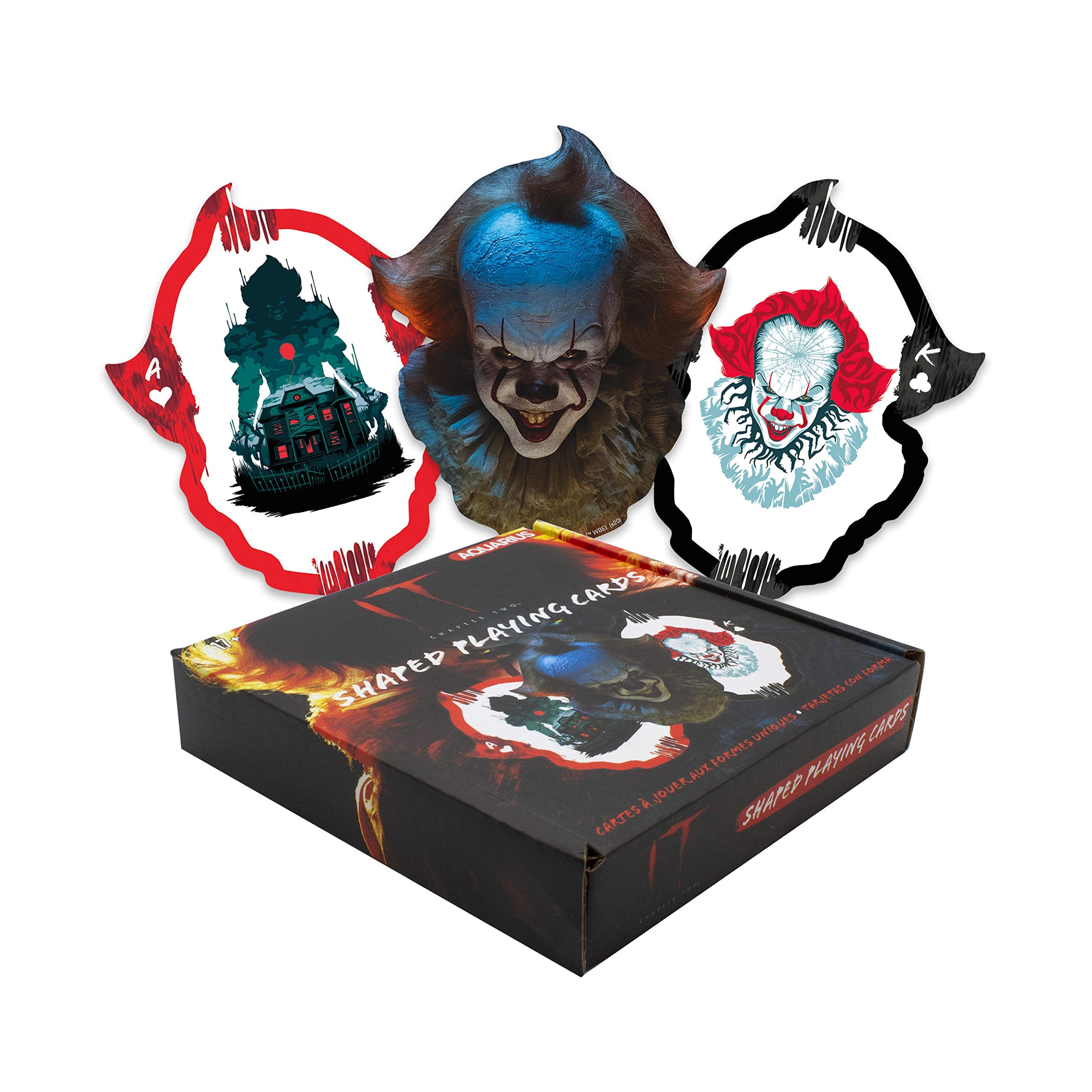 AQUARIUS IT Chapter 2 Shaped Playing Cards - IT Chapter 2 Themed Deck of Cards for Your Favorite Card Games - Officially Licensed IT Movie Merchandise & Collectibles