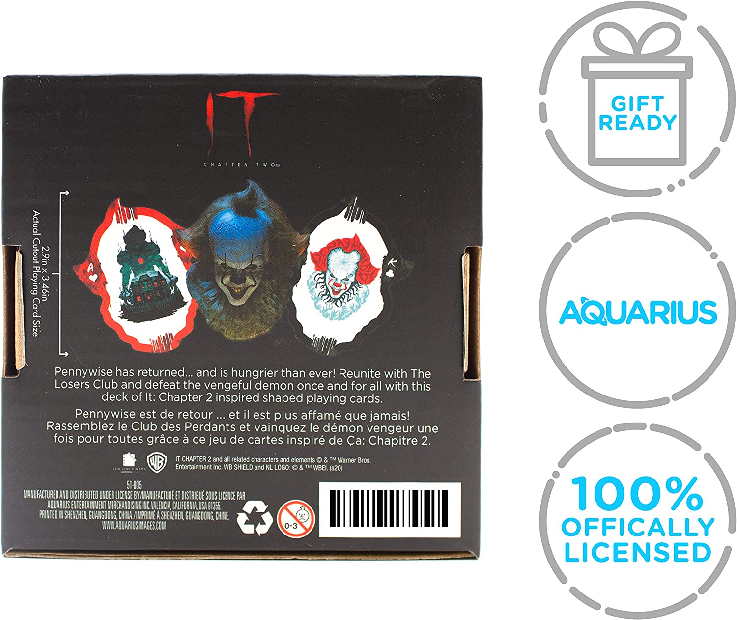 AQUARIUS IT Chapter 2 Shaped Playing Cards - IT Chapter 2 Themed Deck of Cards for Your Favorite Card Games - Officially Licensed IT Movie Merchandise & Collectibles