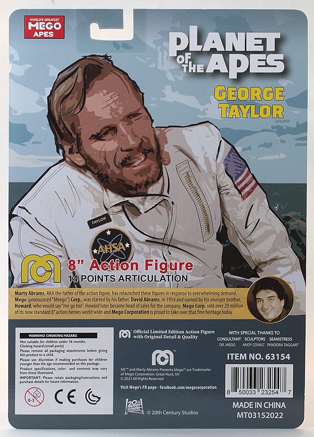 Mego - Planet of The Apes Taylor Astronaut 8 Action Figure
