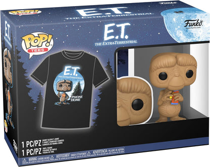 Funko Pop! & Tee: E.T.- E.T. With Reeses - Medium - E.T. the Extra Terrestrial - T-Shirt - Clothes With Collectable Vinyl Figure - Gift Idea - Toys and Short Sleeve Top for Adults Unisex Men