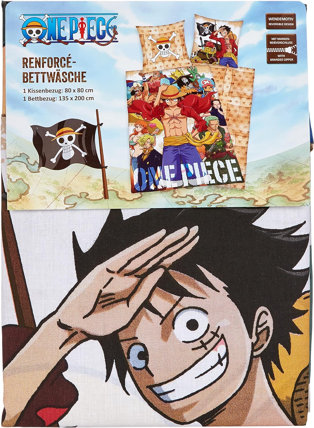Herding One Piece bedding set, Reversible motif, Pillow case 80 x 80 cm, Duvet cover approx. 135 x 200 cm, Cotton/Renforcé