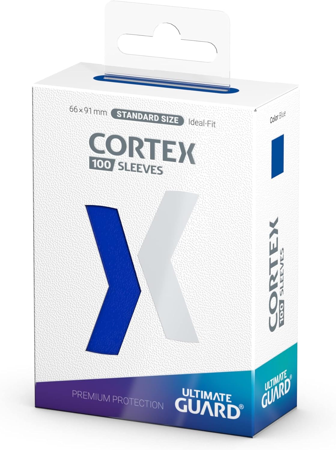 Ultimate Guard Cortex Outer Card Sleeves, 100 Standard Size TCG Sleeves, 66 x 91mm, Blue Back, Glossy Finish, No PVC & Acid-Free, High Clarity