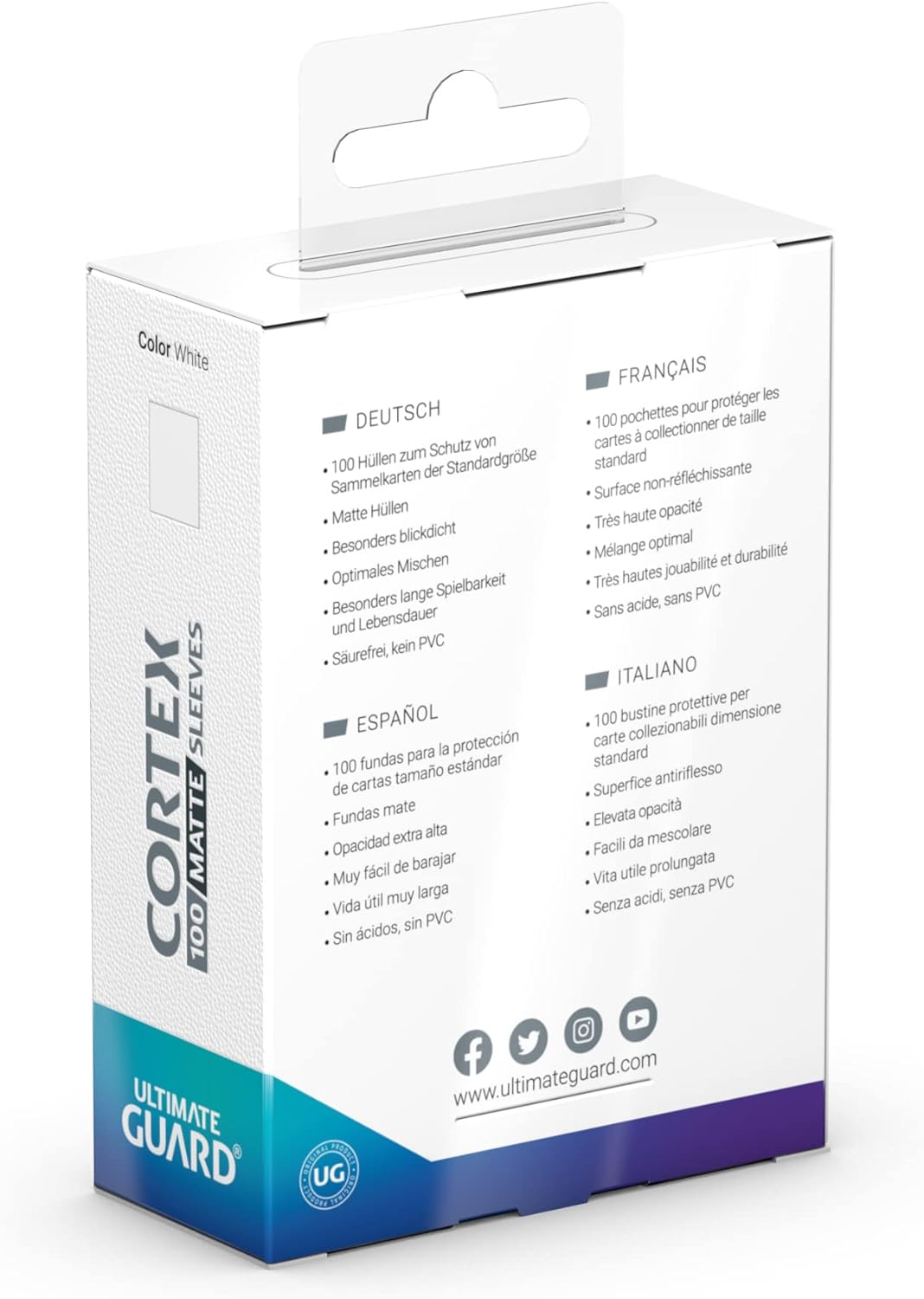 Ultimate Guard Cortex Sleeves Standard Size Matt White (100