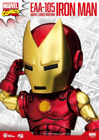 Beast Kingdom Marvel Comics: Classic Iron Man EAA-105 Egg Attack Action Figure, Multicolor