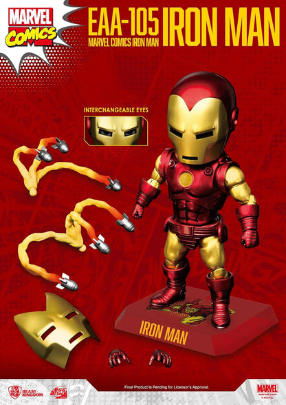 Beast Kingdom Marvel Comics: Classic Iron Man EAA-105 Egg Attack Action Figure, Multicolor