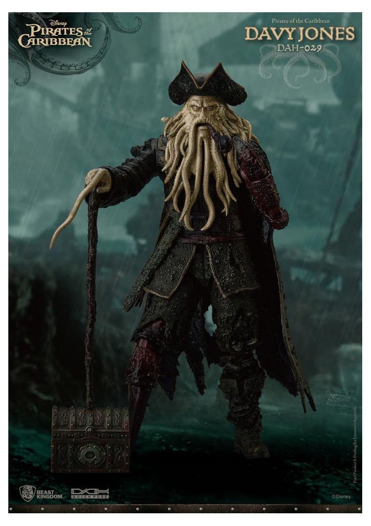 Beast Kingdom Pirates of The Caribbean: at World’s End Davy Jones DAH-029 Dynamic 8ction Heroes Action Figure, Multicolor