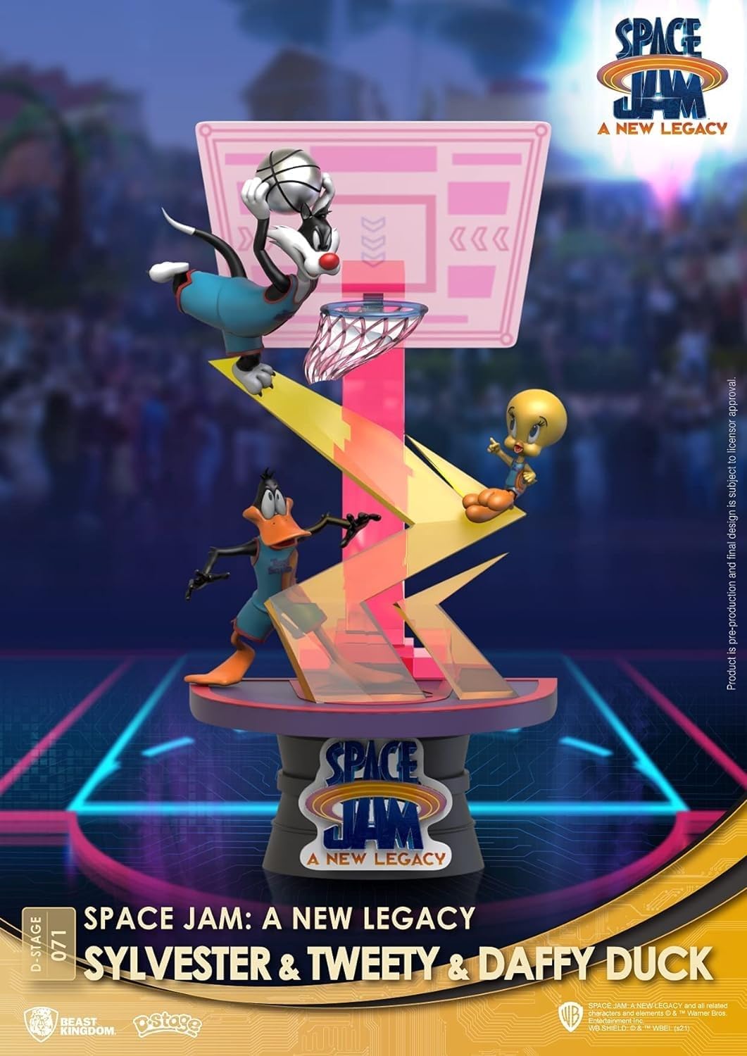 Beast Kingdom Space Jam: A New Legacy: Sylvester, Tweety Bird & Daffy Duck DS-071 D-Stage Statue,Multicolor,6 inches