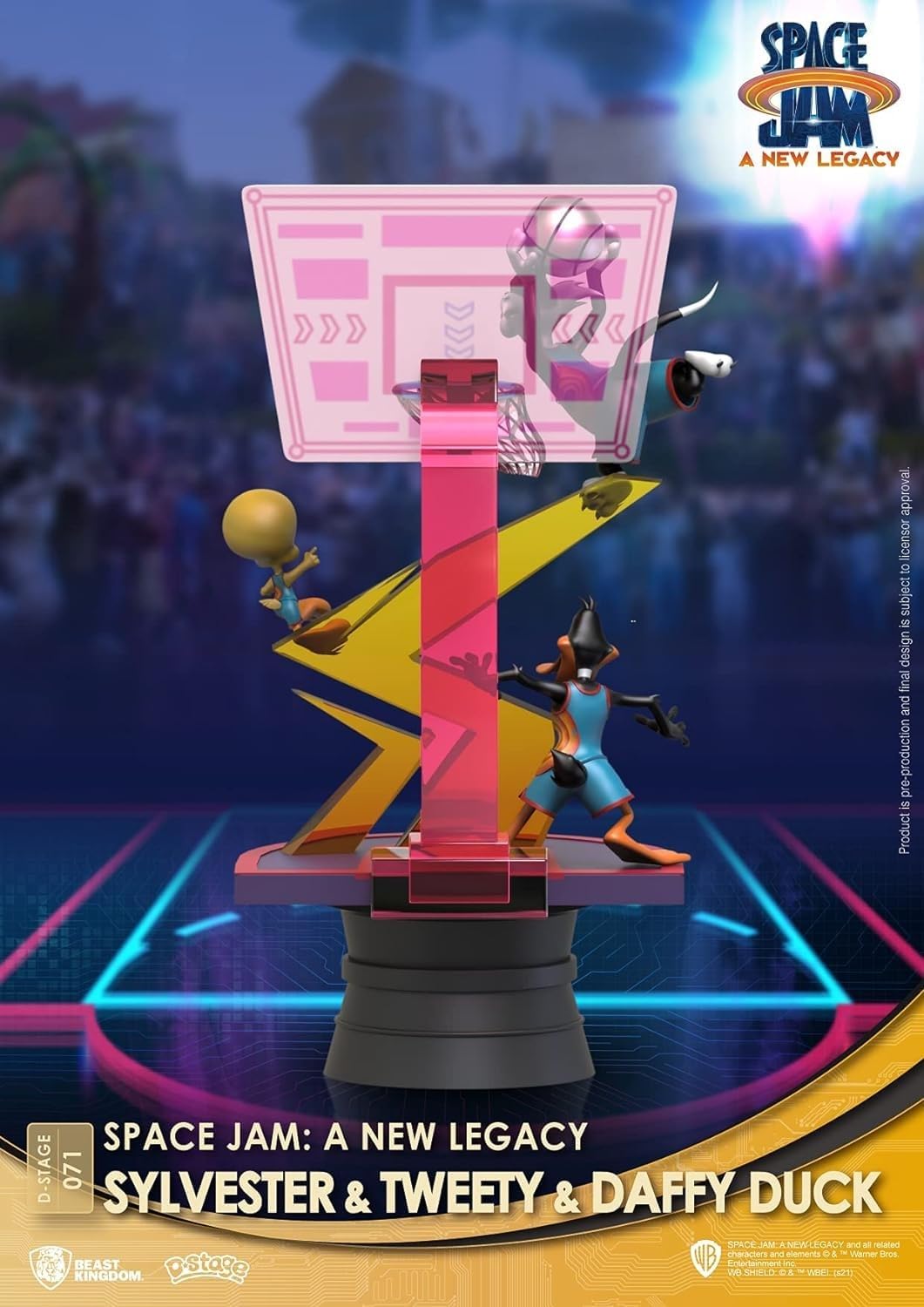 Beast Kingdom Space Jam: A New Legacy: Sylvester, Tweety Bird & Daffy Duck DS-071 D-Stage Statue,Multicolor,6 inches