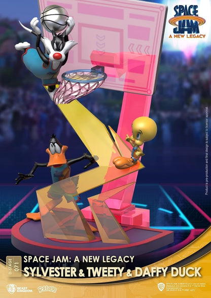 Beast Kingdom Space Jam: A New Legacy: Sylvester, Tweety Bird & Daffy Duck DS-071 D-Stage Statue,Multicolor,6 inches