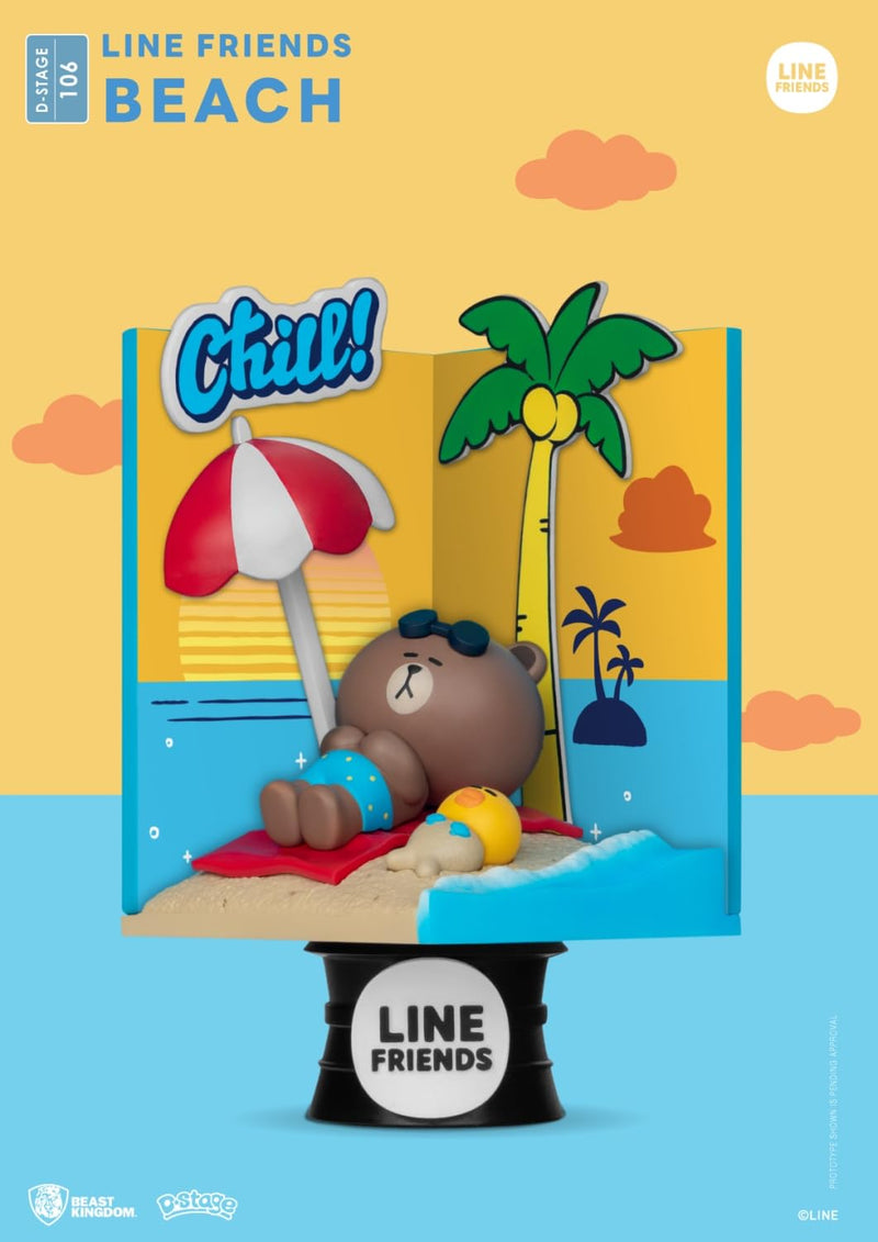 Line Friends D-Stage PVC Diorama Beach Closed Box