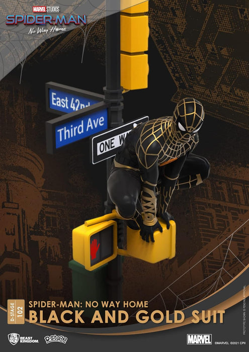Beast Kingdom Spider-Man: No Way Home: Black & Gold DS-102 D-Stage Diorama Statue, Multicolor
