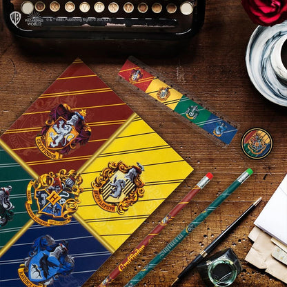 Cinereplicas Harry Potter - Briefpapierset Hogwarts Häuser - Offizielle Lizenz