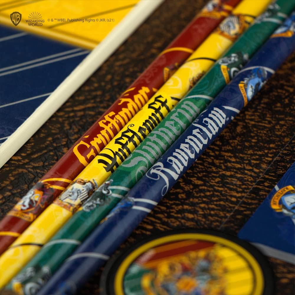 Cinereplicas Harry Potter - Briefpapierset Hogwarts Häuser - Offizielle Lizenz
