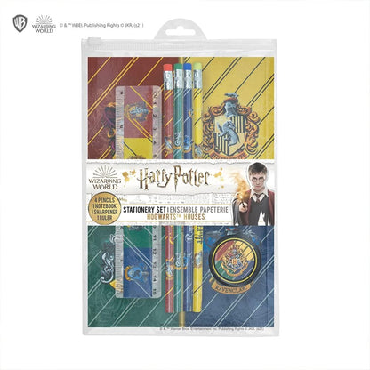 Cinereplicas Harry Potter - Briefpapierset Hogwarts Häuser - Offizielle Lizenz