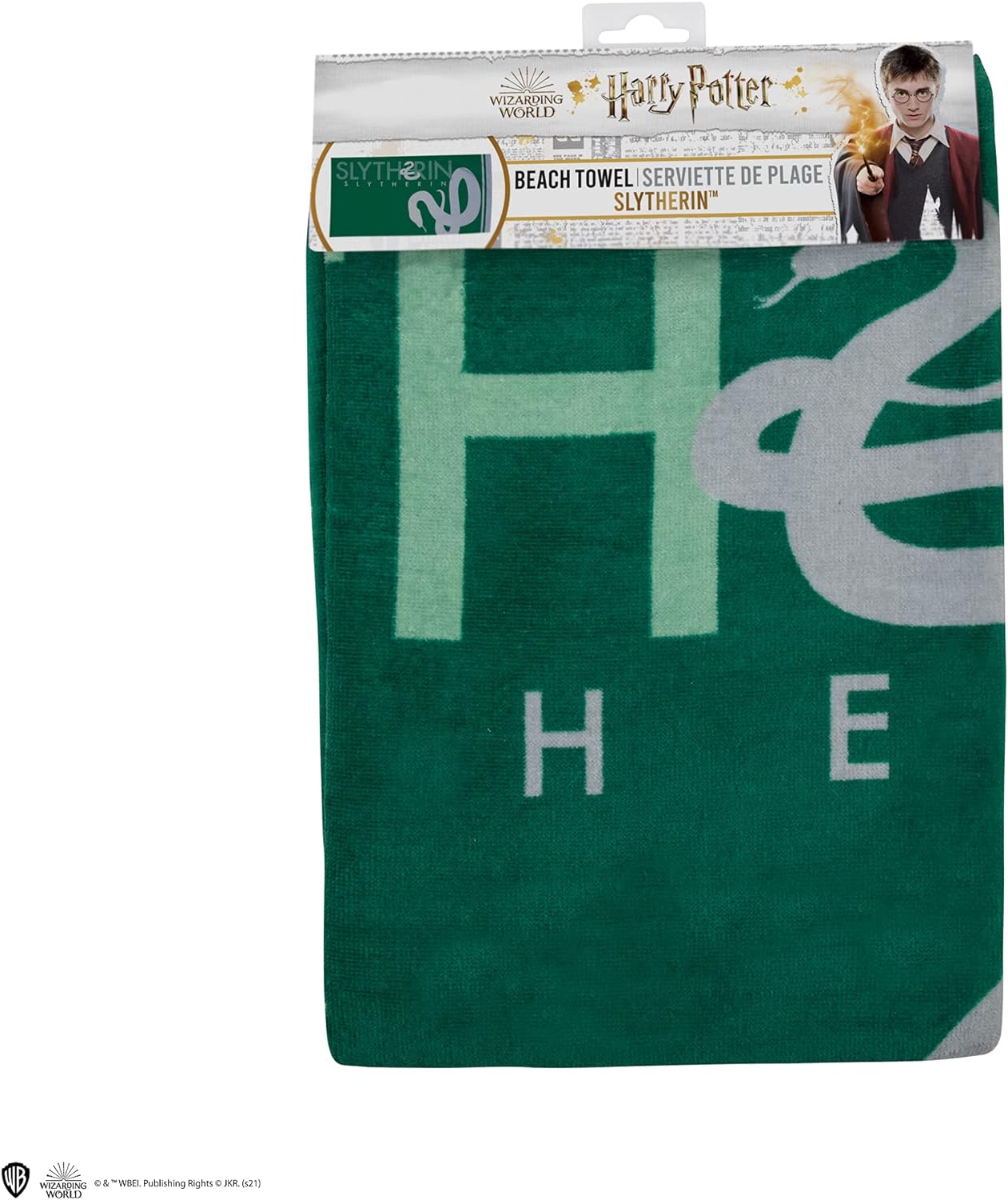 Cinereplicas Harry Potter - Telo da spiaggia di Serpeverde - Licenza ufficiale