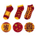 Cinereplicas - Harry Potter - Socks - Set of 3 - Gryffindor/Slytherin/Ravenclaw/Hufflepuff - Official Licence Red