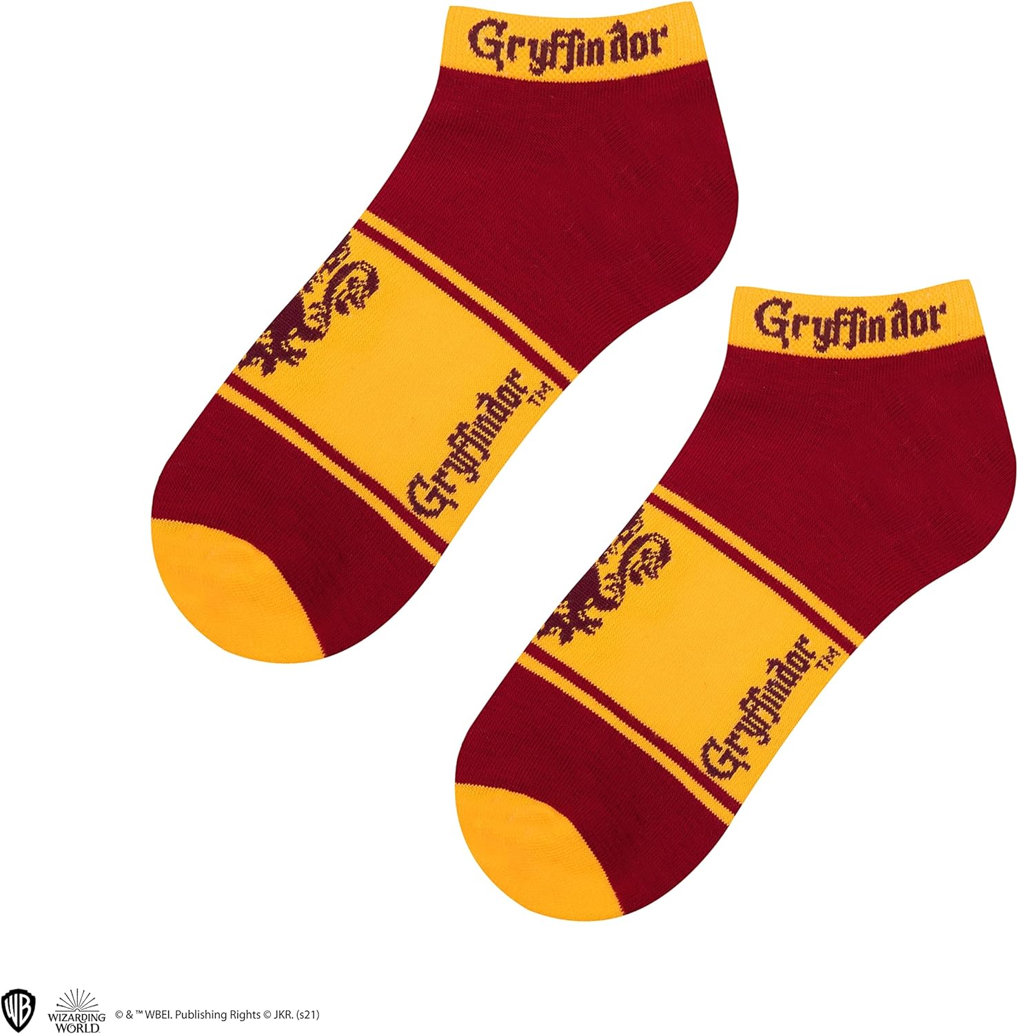 Cinereplicas - Harry Potter - Socks - Set of 3 - Gryffindor/Slytherin/Ravenclaw/Hufflepuff - Official Licence Red