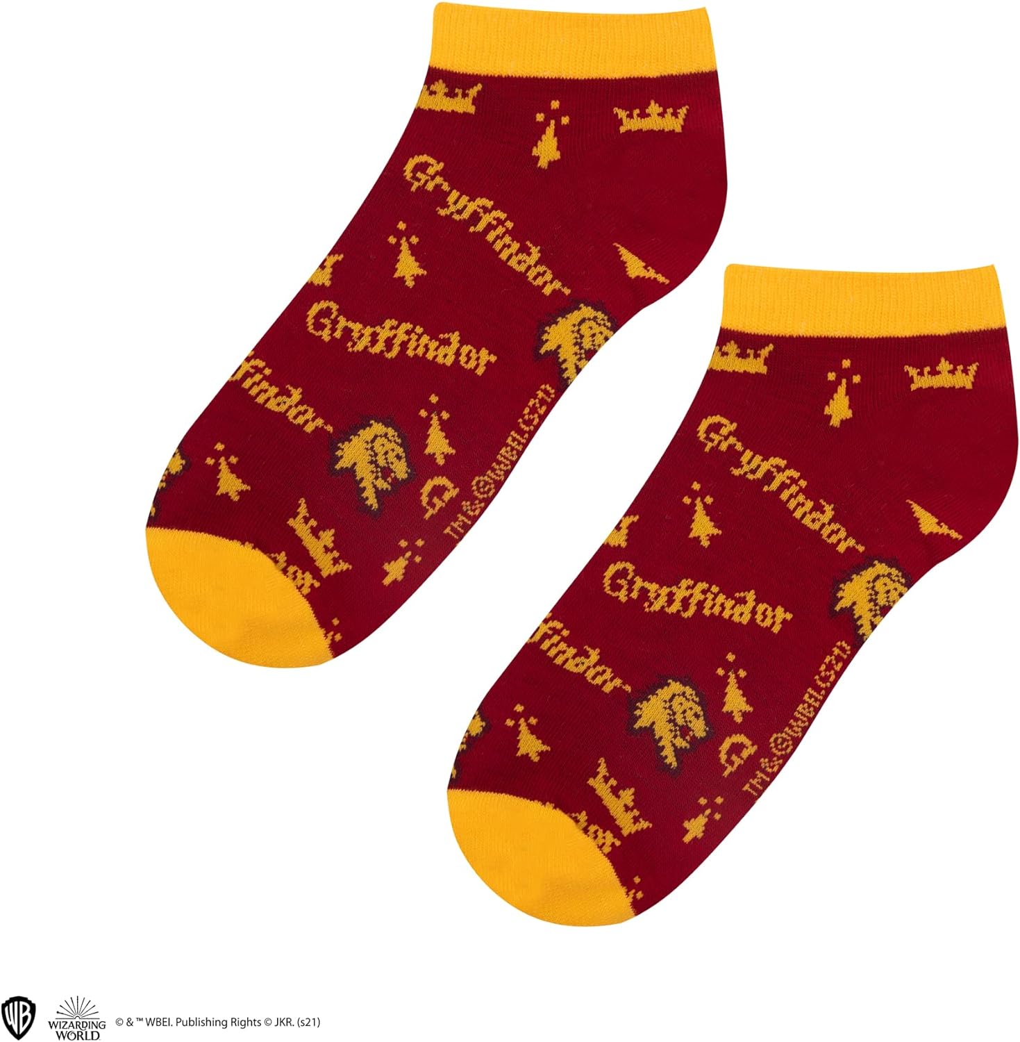 Cinereplicas - Harry Potter - Socks - Set of 3 - Gryffindor/Slytherin/Ravenclaw/Hufflepuff - Official Licence Red