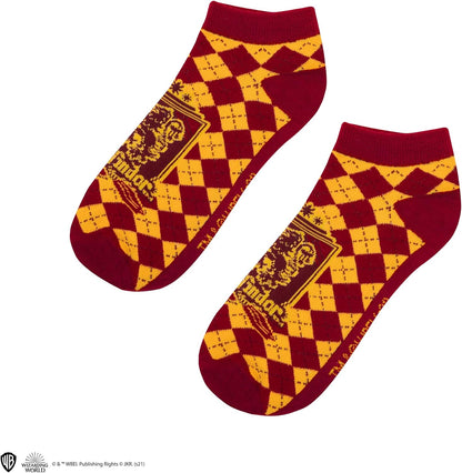 Cinereplicas - Harry Potter - Socks - Set of 3 - Gryffindor/Slytherin/Ravenclaw/Hufflepuff - Official Licence Red