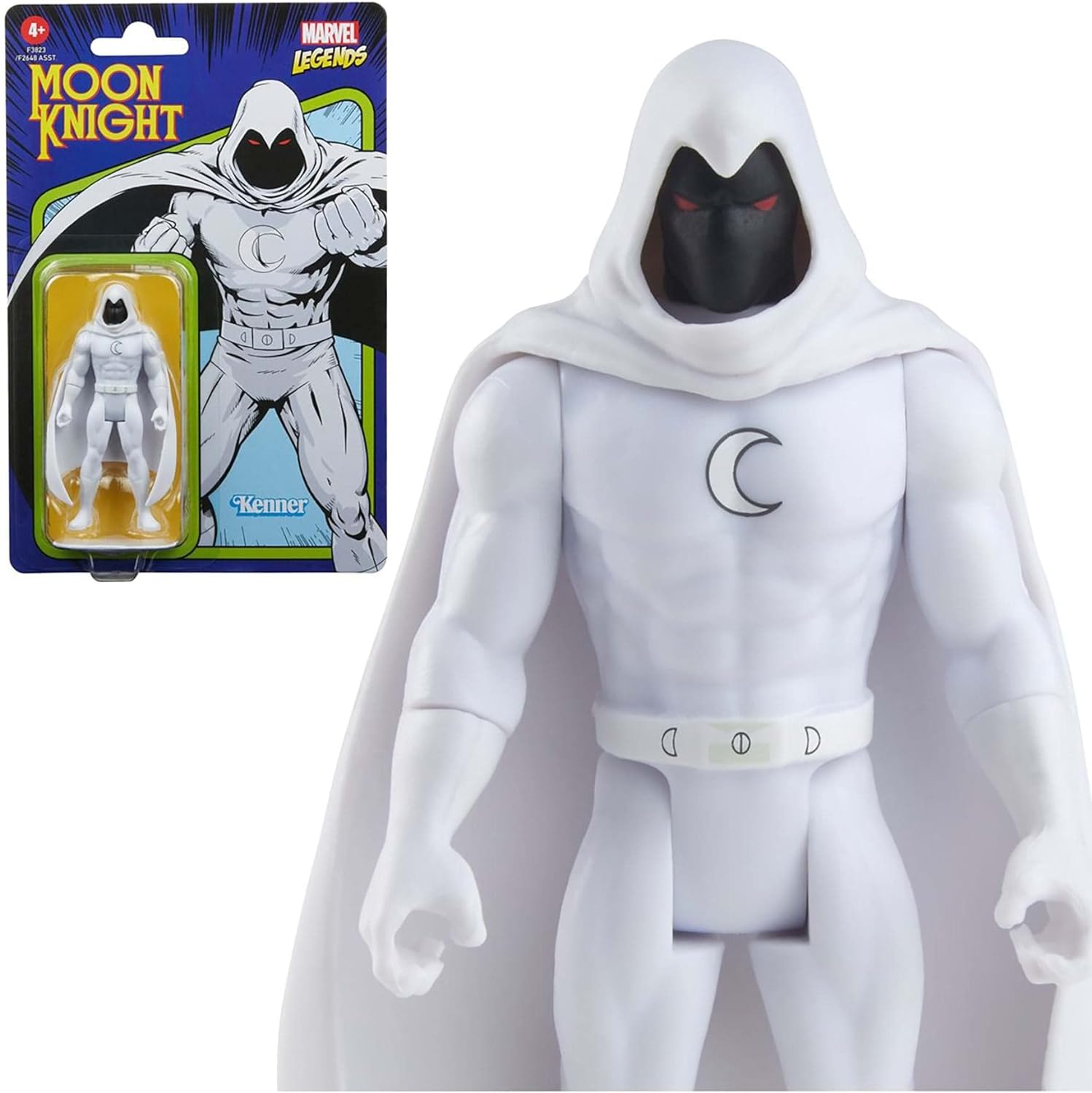 Marvel Hasbro Legends Series 3.75-inch Retro 375 Collection Moon Knight Action Figure for Kids Ages 4 and Up, Multicolor, One Size (F3823