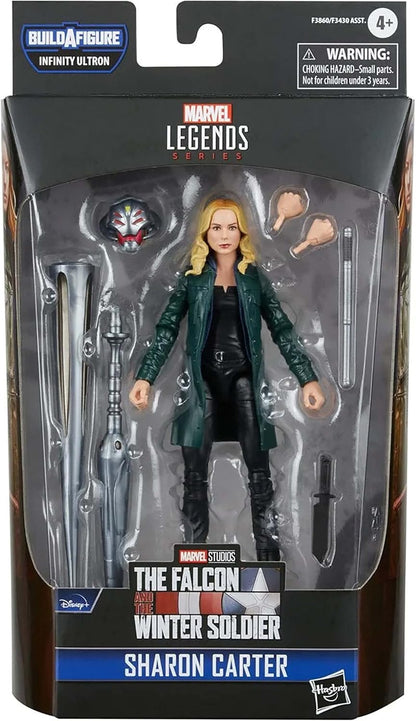 Hasbro Avengers Marvel Legends Series MCU Disney Plus Sharon Carter Action Figure 6-inch Collectible Toy, includes 4 accessories and 2 Build-A-Figure Part