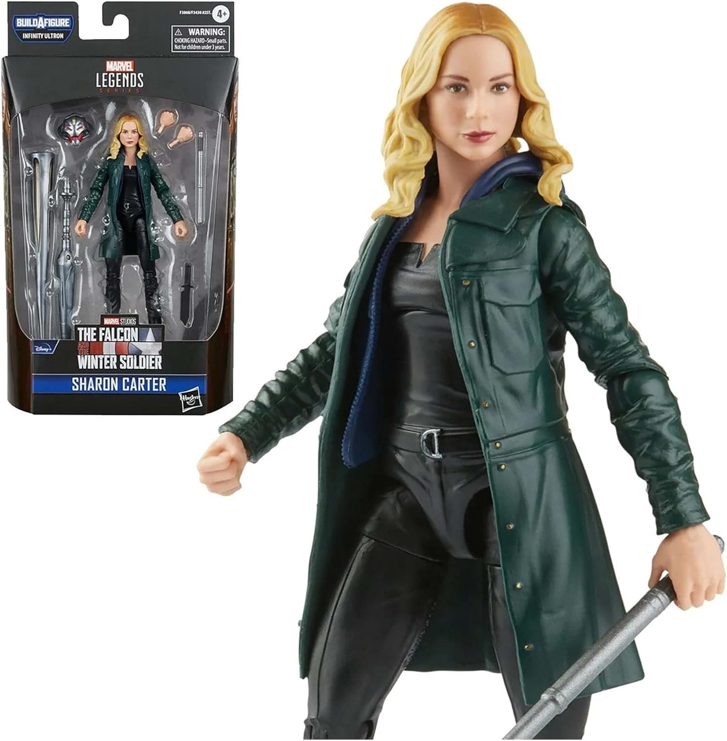 Hasbro Avengers Marvel Legends Series MCU Disney Plus Sharon Carter Action Figure 6-inch Collectible Toy, includes 4 accessories and 2 Build-A-Figure Part
