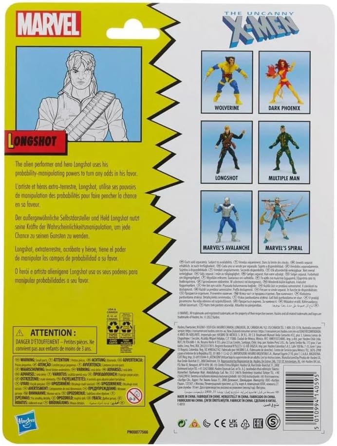 Marvel Legends Series X-Men Classic Longshot 6-inch Action Figure Toy for 4+ Years,4 Accessories