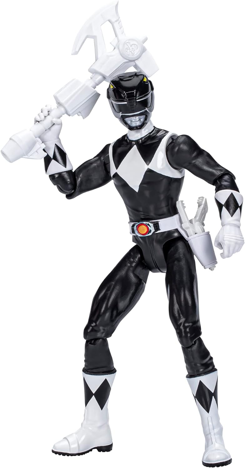 Power Rangers Mighty Morphin Black Ranger 6-Inch Action Figure Toy, Hasbro Superhero Action Figures and Toys for Boys and Girls Over 4, Includes Accessories