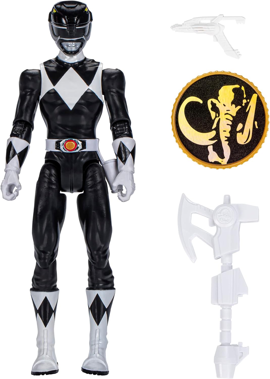 Power Rangers Mighty Morphin Black Ranger 6-Inch Action Figure Toy, Hasbro Superhero Action Figures and Toys for Boys and Girls Over 4, Includes Accessories