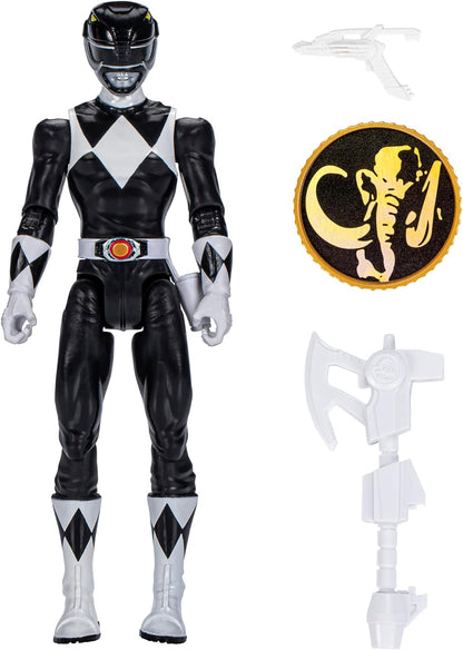 Power Rangers Mighty Morphin Black Ranger 6-Inch Action Figure Toy, Hasbro Superhero Action Figures and Toys for Boys and Girls Over 4, Includes Accessories
