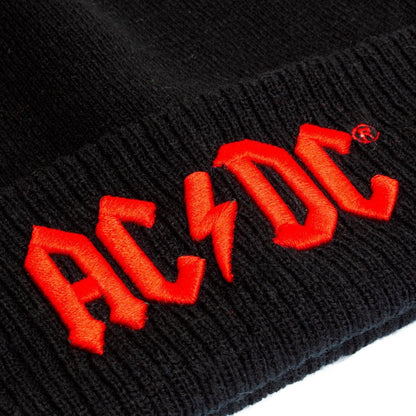 AC/DC Applique Logo Beanie Hat Black