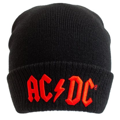 AC/DC Applique Logo Beanie Hat Black