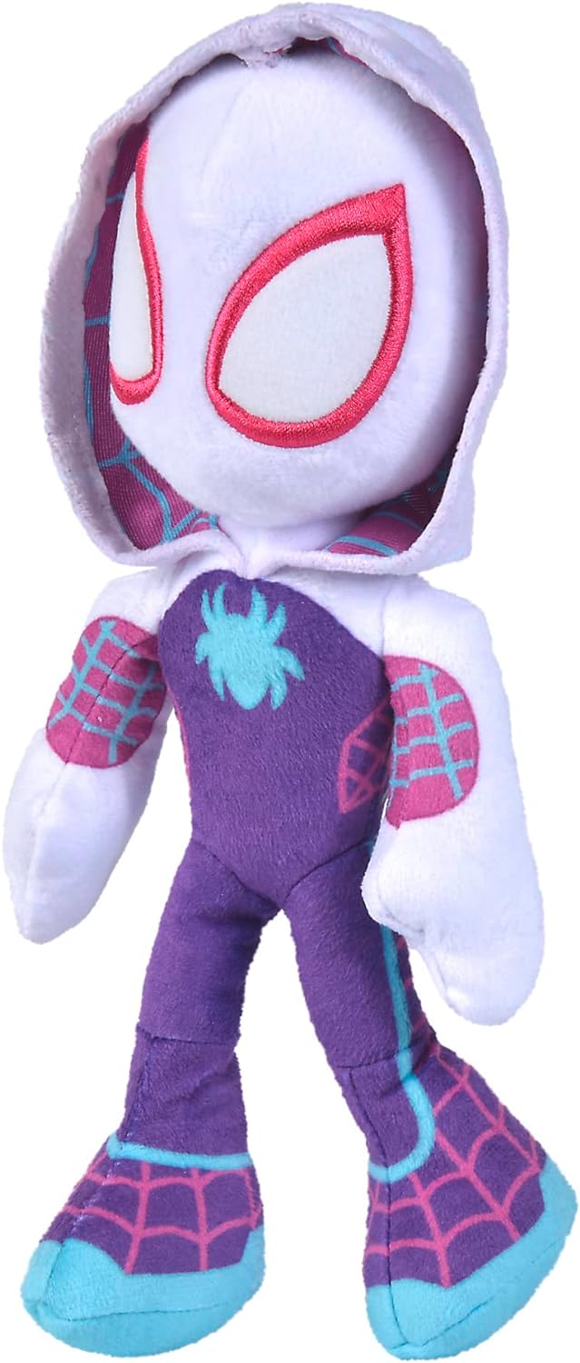 Spiderverse Ghost Spider Action Figure 25 cm Soft Toy with Glow in the Dark eyes