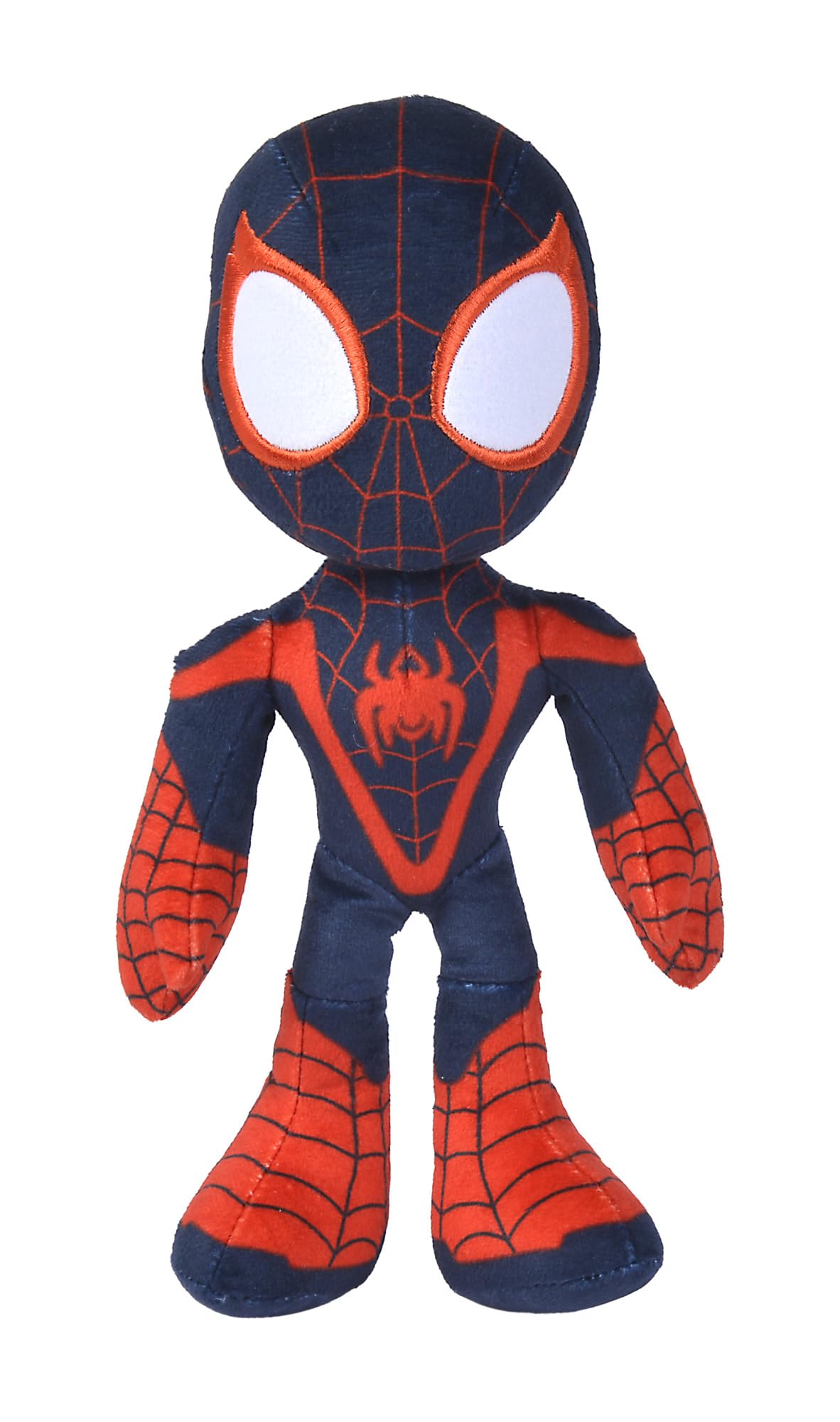 Simba- Disney Marvel Peluche Miles Morales 25 cm, Personaje de la Serie de Marvel Spidey y Sus Sorprendentes Amigos, con Ojos Que Brillan en la Oscuridad