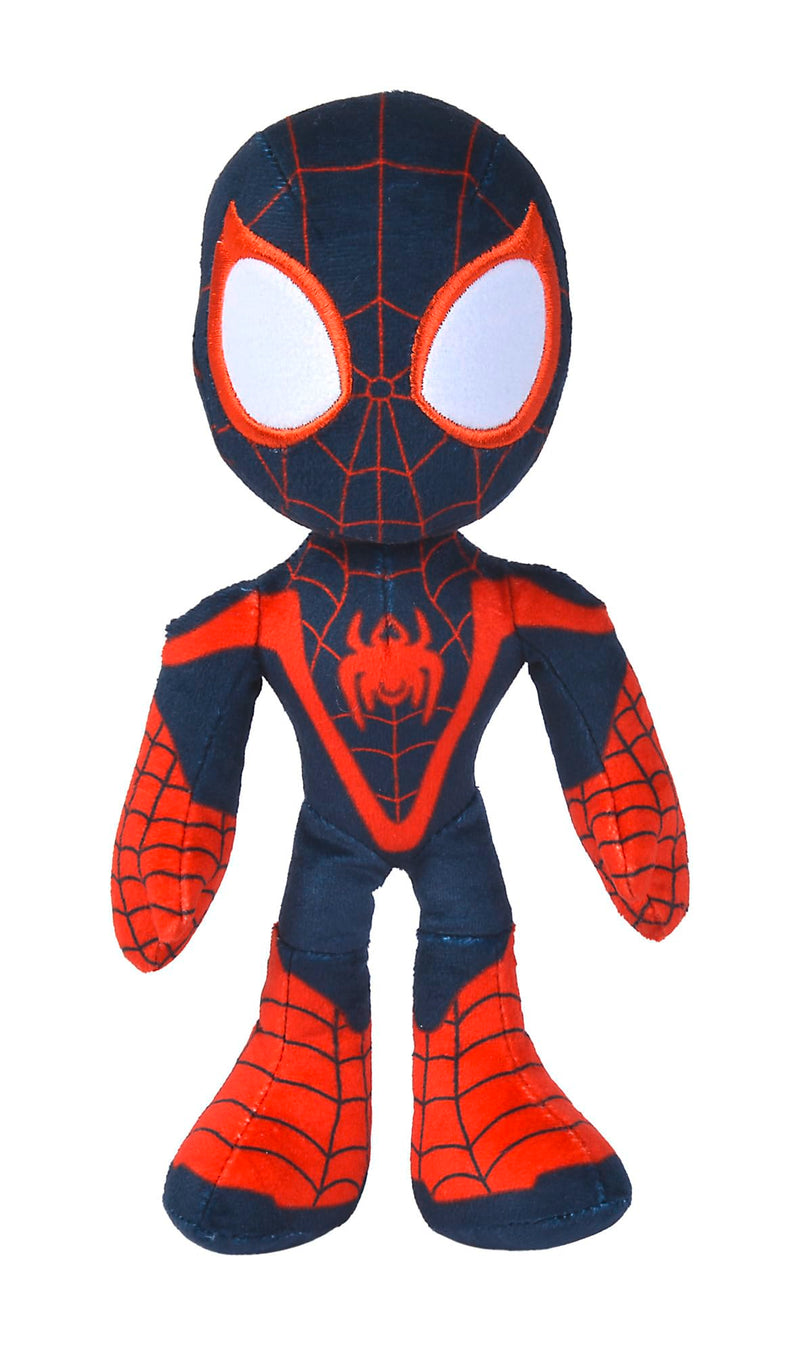 Simba- Disney Marvel Peluche Miles Morales 25 cm, Personaje de la Serie de Marvel Spidey y Sus Sorprendentes Amigos, con Ojos Que Brillan en la Oscuridad