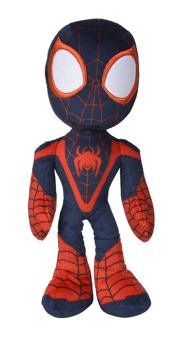 Simba- Disney Marvel Peluche Miles Morales 25 cm, Personaje de la Serie de Marvel Spidey y Sus Sorprendentes Amigos, con Ojos Que Brillan en la Oscuridad