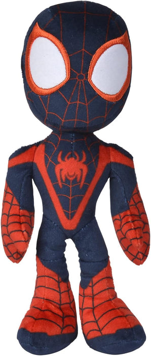 Simba- Disney Marvel Peluche Miles Morales 25 cm, Personaje de la Serie de Marvel Spidey y Sus Sorprendentes Amigos, con Ojos Que Brillan en la Oscuridad