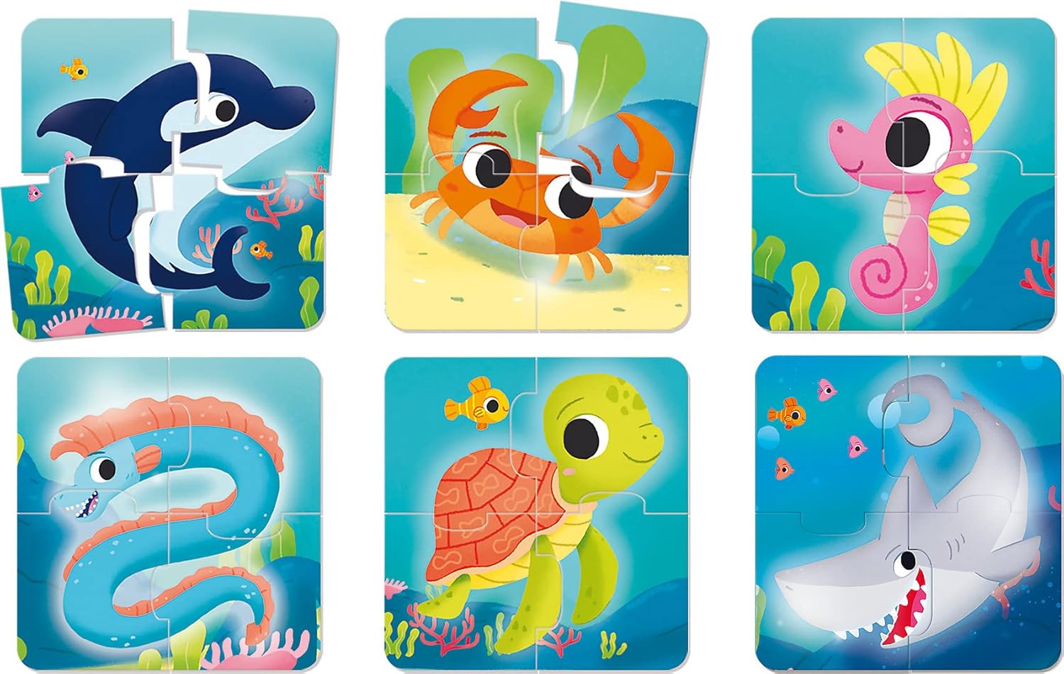 Lisciani Carotina Baby Puzzle For Kids, Sea Animals- 80069