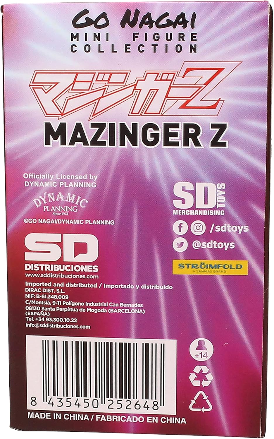 SD toys SDTSDT25264 Mazinger Z Mini Rubber Figure Z, Multicoloured