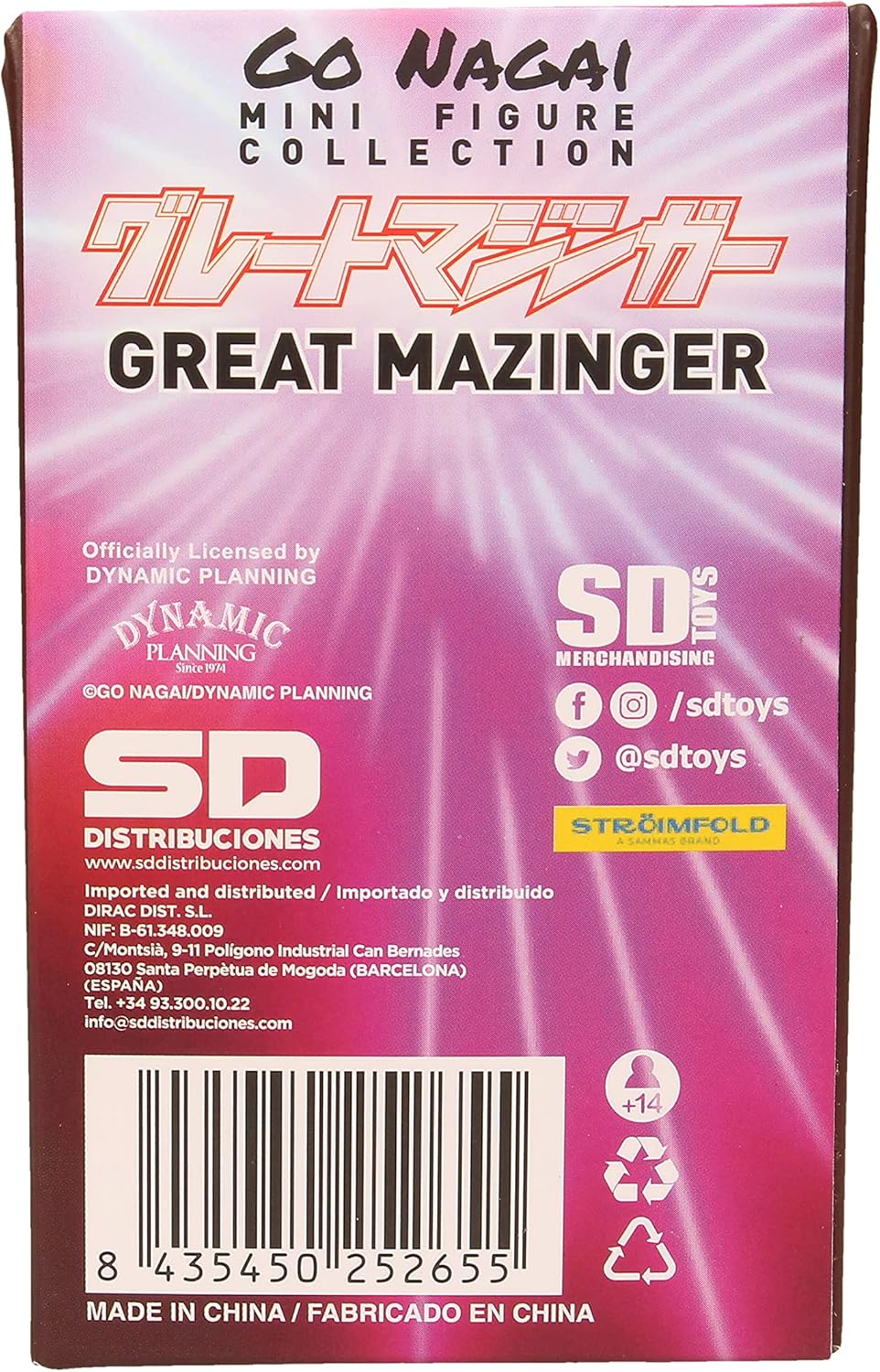 SD toys Mazinger Z Gummi Minifigur, Mehrfarbig (SDTSDT25265