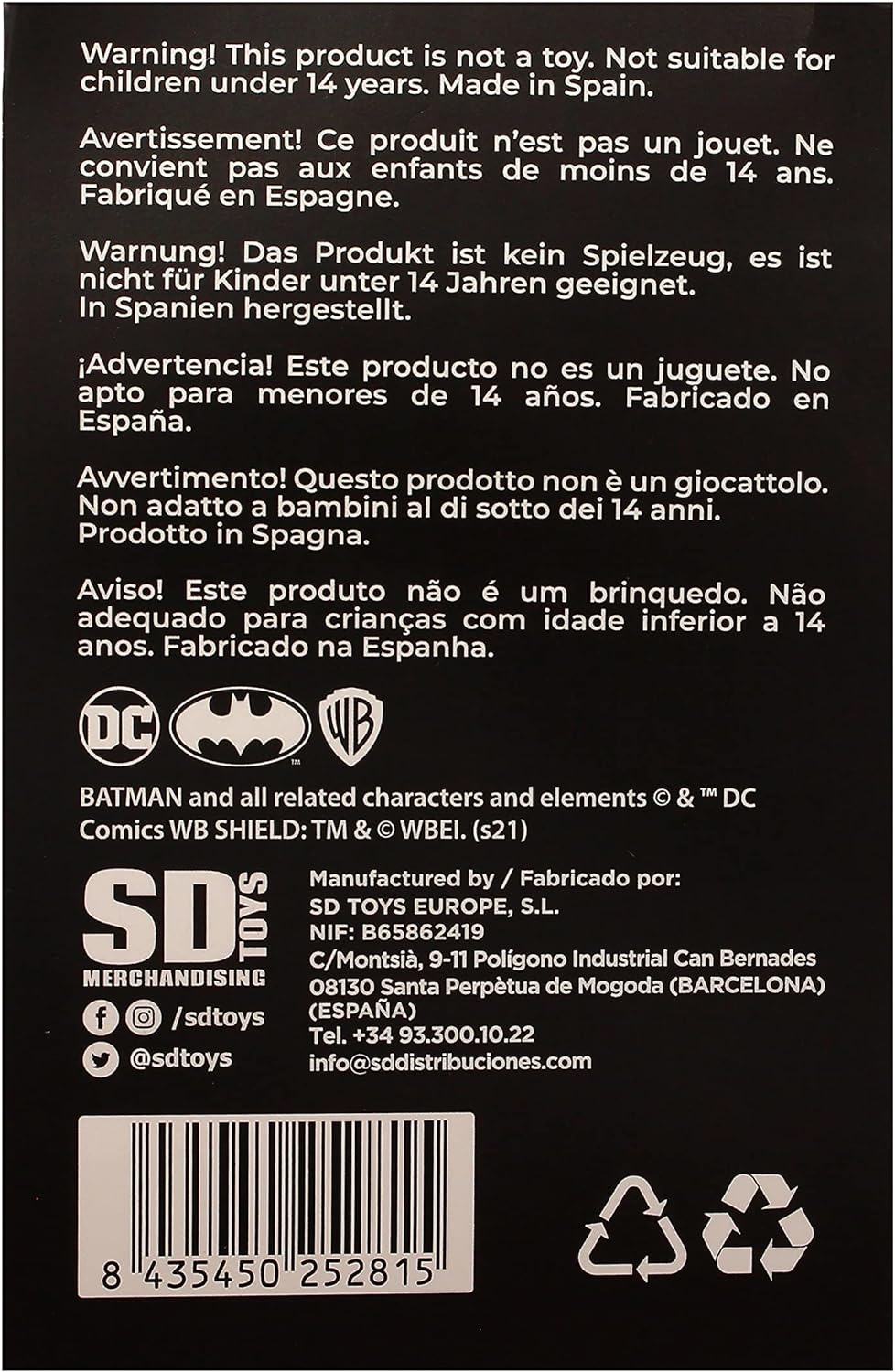 SD toys, Keyring Round Metal Logo Batman Universe DC