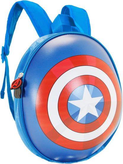 Captain America Shield Cap-Eggy Backpack, Blue, 10 x 24 x 28 cm, Capacity 6 L