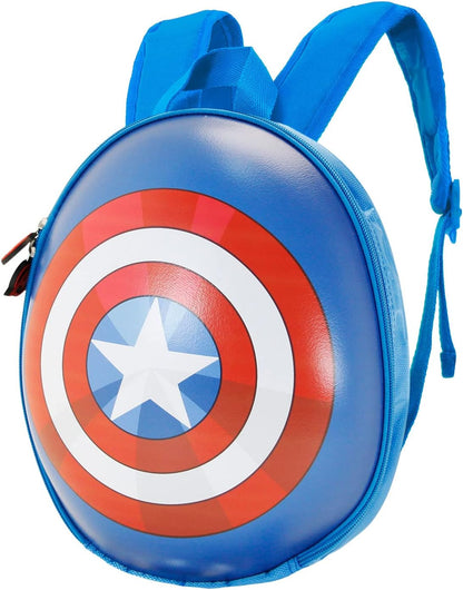 Captain America Shield Cap-Eggy Backpack, Blue, 10 x 24 x 28 cm, Capacity 6 L