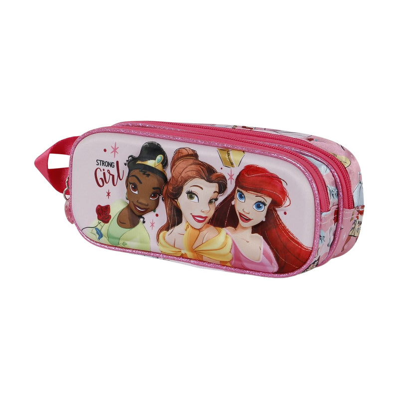 Disney Princess Strong-3D Double Pencil Case, Pink, 22 x 9.5 cm