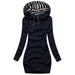 Berrykey Hoodies for Women, Funnel Neck Color Block Zip Up Tunic Sweatshirts Jackets Plus Size Long Hoodie Coat Dress