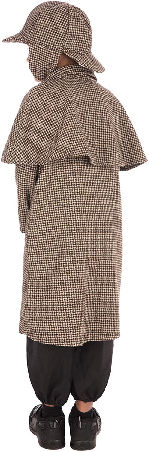 Bristol Novelty CF240XL Detective Boy Long Costume, Brown, Age 10-12 Years Old