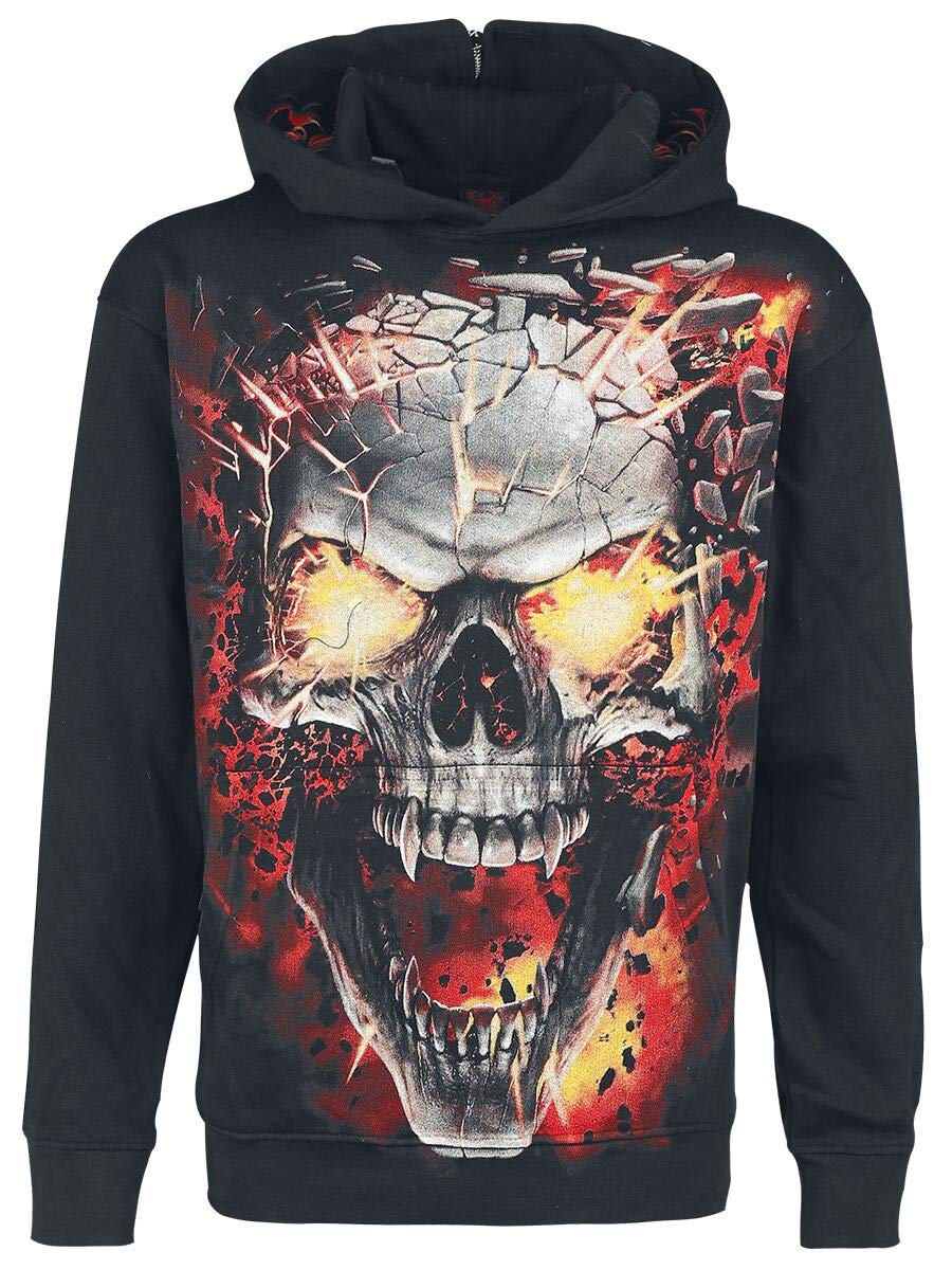 Spiral - Skull Blast - Split Zip Hoody Black - M