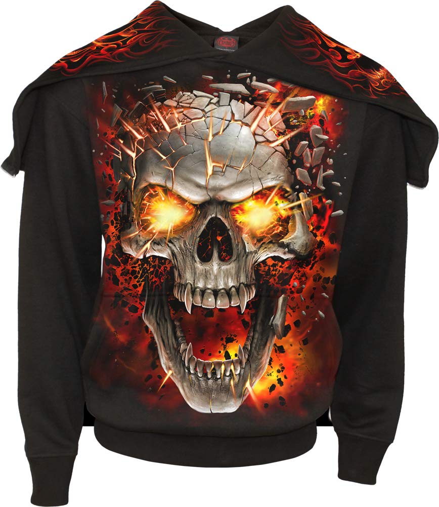 Spiral - Skull Blast - Split Zip Hoody Black - M