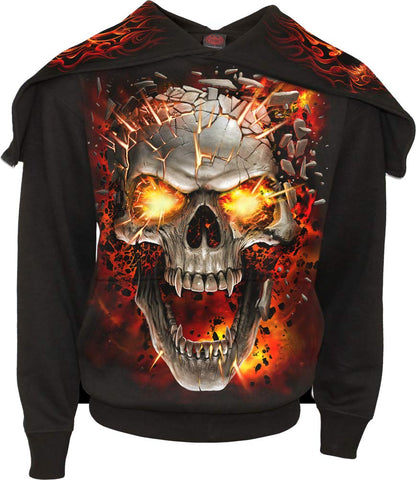 Spiral - Skull Blast - Split Zip Hoody Black - M